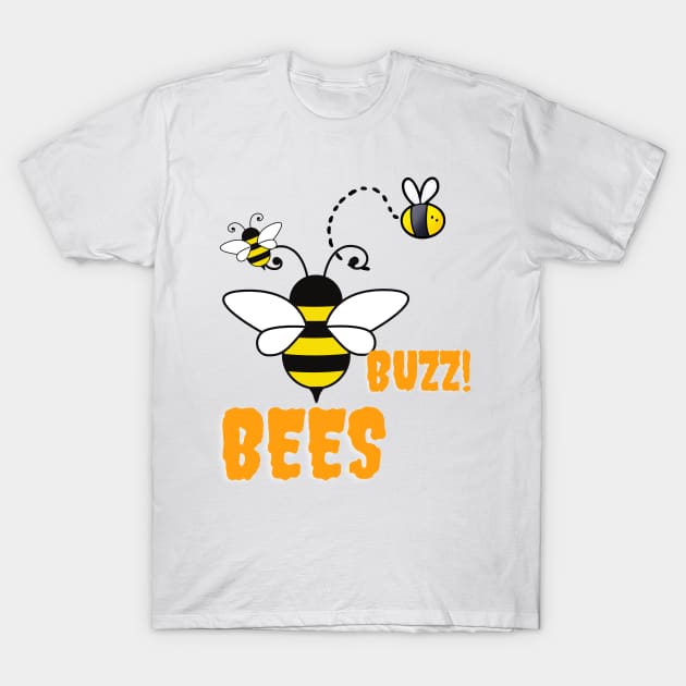 Bees Buzz T-Shirt by JeDrin